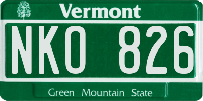 VT license plate NKO826