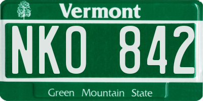 VT license plate NKO842
