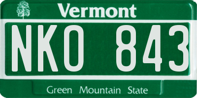 VT license plate NKO843