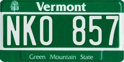 VT license plate NKO857