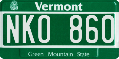 VT license plate NKO860