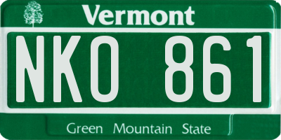 VT license plate NKO861