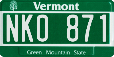 VT license plate NKO871