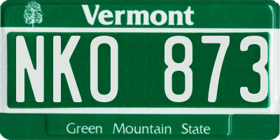 VT license plate NKO873