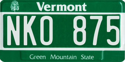 VT license plate NKO875