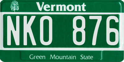 VT license plate NKO876