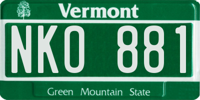 VT license plate NKO881