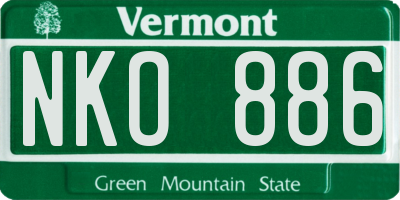 VT license plate NKO886
