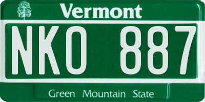 VT license plate NKO887
