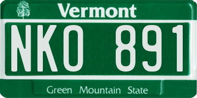 VT license plate NKO891