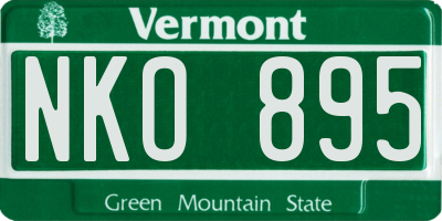 VT license plate NKO895
