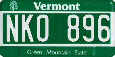 VT license plate NKO896