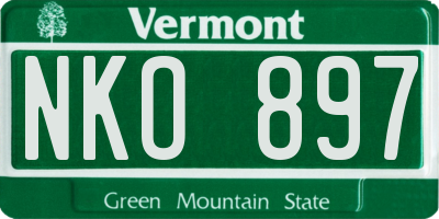 VT license plate NKO897