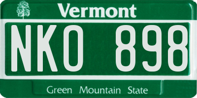 VT license plate NKO898