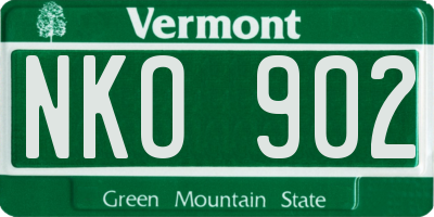 VT license plate NKO902