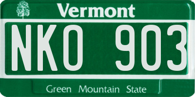 VT license plate NKO903