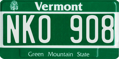 VT license plate NKO908
