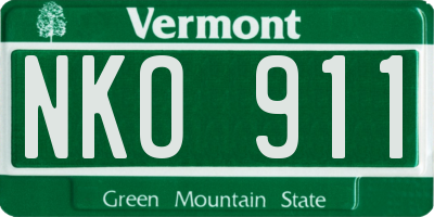 VT license plate NKO911