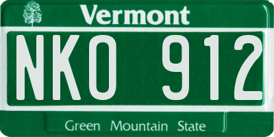 VT license plate NKO912