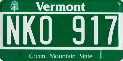 VT license plate NKO917