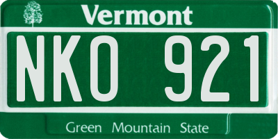 VT license plate NKO921