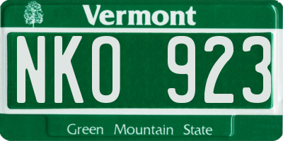 VT license plate NKO923
