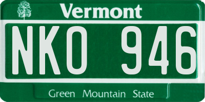 VT license plate NKO946