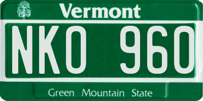 VT license plate NKO960