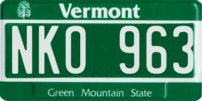 VT license plate NKO963