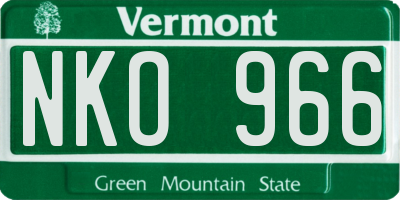 VT license plate NKO966