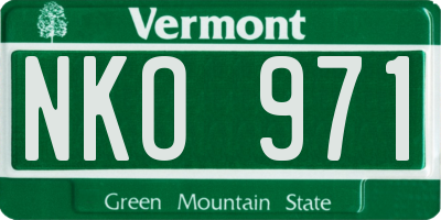 VT license plate NKO971
