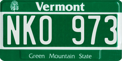 VT license plate NKO973