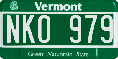 VT license plate NKO979