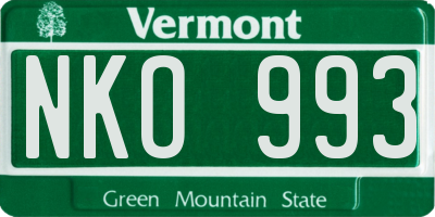 VT license plate NKO993