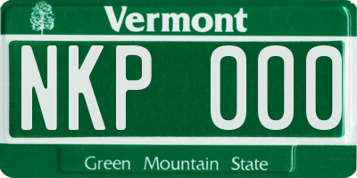 VT license plate NKP000