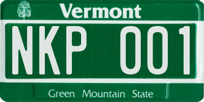 VT license plate NKP001