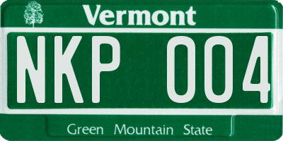 VT license plate NKP004