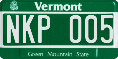 VT license plate NKP005