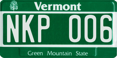 VT license plate NKP006