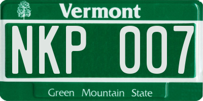 VT license plate NKP007