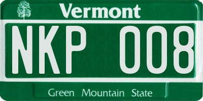 VT license plate NKP008