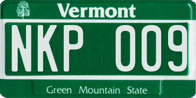 VT license plate NKP009