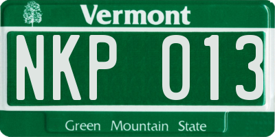 VT license plate NKP013