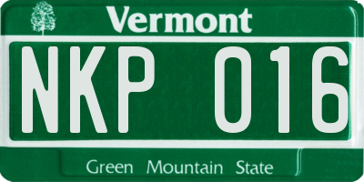 VT license plate NKP016