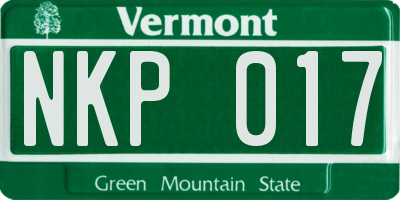 VT license plate NKP017
