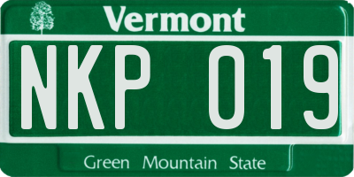VT license plate NKP019