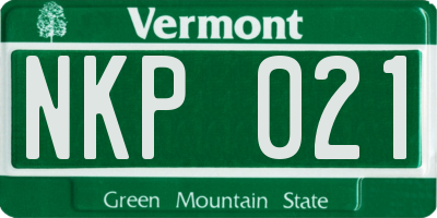 VT license plate NKP021