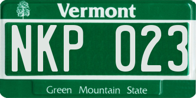 VT license plate NKP023
