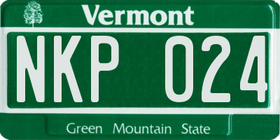VT license plate NKP024