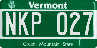 VT license plate NKP027